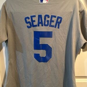 LA Dodgers Majestic #5 Corey Gray Jersey with Blue Lettering, XL size for Women.